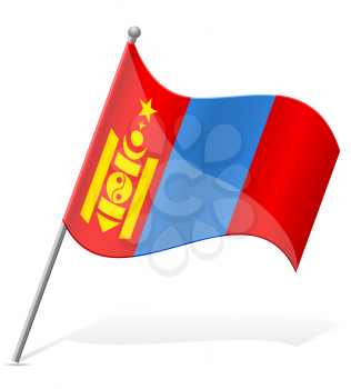 flag of Mongolia vector illustration isolated on white background