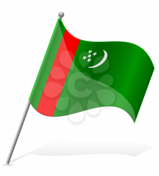 flag of Turkmenistan vector illustration isolated on white background