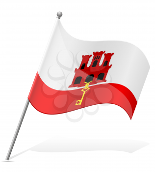 flag of Gibraltar vector illustration isolated on white background