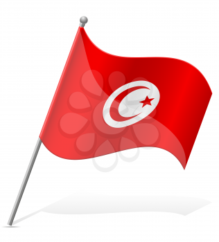 flag of Tunisia vector illustration isolated on white background
