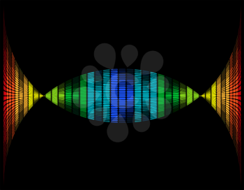 abstract multicolored graphic equalizer vector illustration isolated on black background