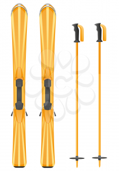 skis mountain vector illustration isolated on gray background