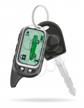 remote car alarm with car keys ation isolated on white background