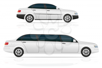 car sedan and  limousine vector illustration isolated on white background