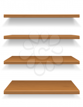 wooden shelves vector illustration isolated on white background