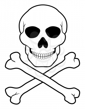 pirate skull and crossbones vector illustration isolated on white background
