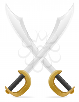 old retro pirate sword vector illustration isolated on white background