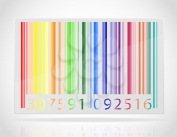 multicolored barcode vector illustration isolated on white background