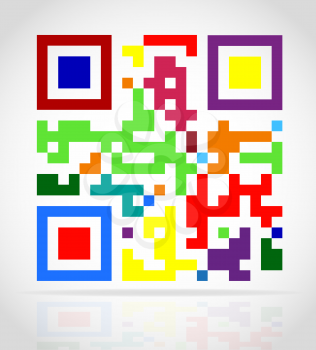 multicolored qr code vector illustration isolated on white background
