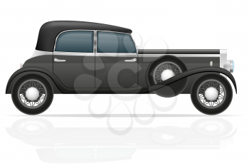 old retro car vector illustration isolated on white background