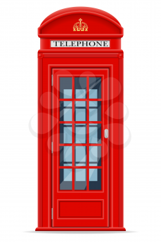 london red phone booth vector illustration isolated on white background