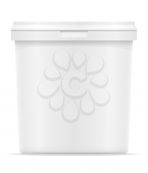 white plastic container for ice cream or dessert vector illustration isolated on background