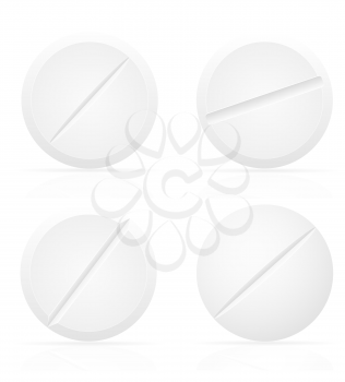 white medical pills for treatment vector illustration isolated on background