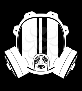 icon gas mask black and white vector illustration isolated on white background