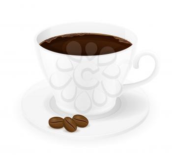 cup of coffee and grains vector illustration isolated on white background