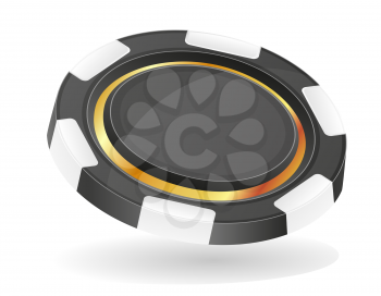black casino chips vector illustration isolated on white background