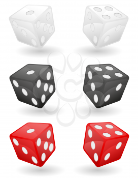 colored casino dice vector illustration isolated on white background
