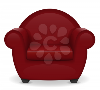 red armchair furniture vector illustration isolated on white background