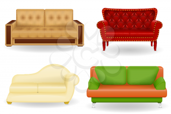 set icons furniture sofa vector illustration isolated on white background