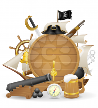 pirate concept icons vector illustration isolated on white background
