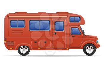 car van caravan camper mobile home vector illustration isolated on white background
