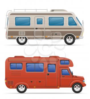 car van caravan camper mobile home vector illustration isolated on white background