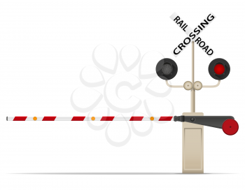railroad crossing vector illustration isolated on white background