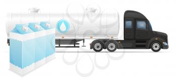 truck semi trailer delivery and transportation of milk concept vector illustration isolated on white background