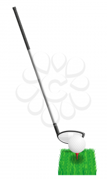 golf club and ball vector illustration isolated on white background