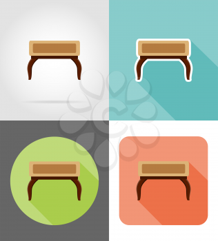 furniture set flat icons vector illustration isolated on white background