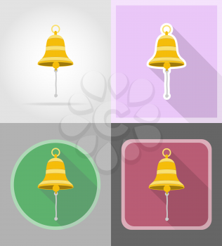 ship bell flat icons vector illustration isolated on background