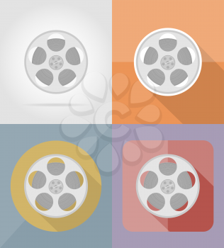 movie film flat icons vector illustration isolated on background