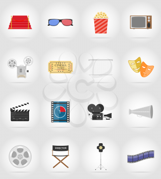 cinema flat icons flat icons vector illustration isolated on background