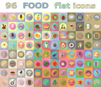 food flat icons vector illustration isolated on background