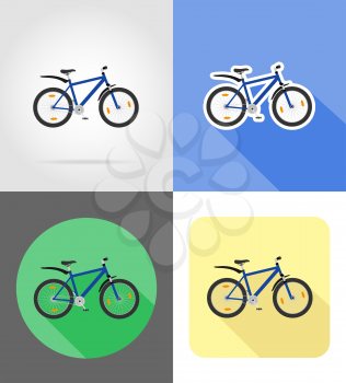 mountain bike flat icons vector illustration isolated on background