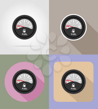 fuel level indicator flat icons vector illustration isolated on background