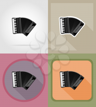 accordion flat icons vector illustration isolated on background