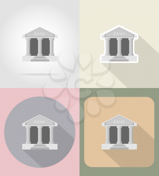 bank flat icons vector illustration isolated on background