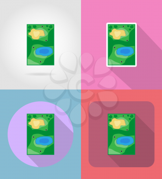 field for golf flat icons vector illustration isolated on background
