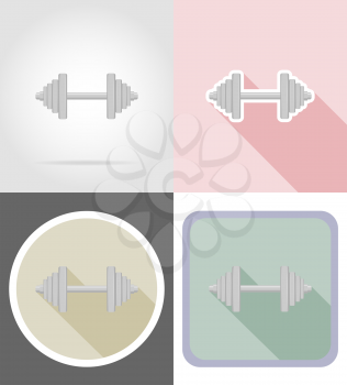 dumbbell flat icons vector illustration isolated on background