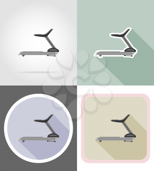 treadmill flat icons vector illustration isolated on background