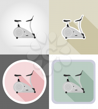 exercise bike flat icons vector illustration isolated on background