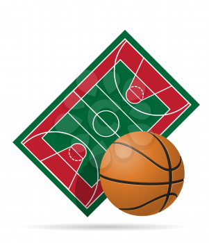 basketball court vector illustration isolated on white background