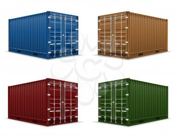 cargo container vector illustration isolated on white background