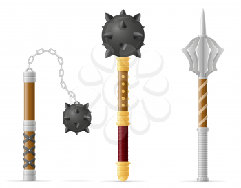 battle mace medieval stock vector illustration isolated on white background