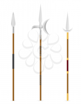 battle spear medieval stock vector illustration isolated on white background