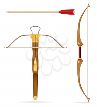 battle crossbow and bow medieval stock vector illustration isolated on white background