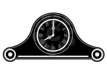 clock old retro vintage icon stock vector illustration black outline silhouette isolated on white background