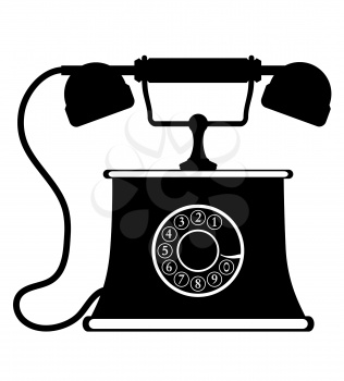 phone old retro vintage icon stock vector illustration black outline silhouette isolated on white background