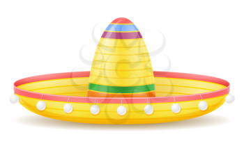 sombrero national mexican headdress vector illustration isolated on white background
